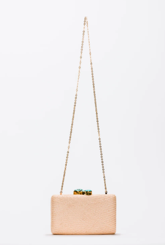 Kayu Jen Clutch in Toast with Turquoise Stone