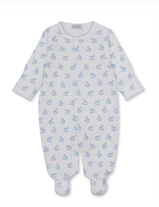 Kissy Kissy Footie Print in Gingham Rockers Blue