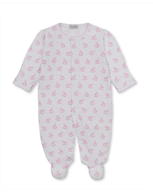 Kissy Kissy Footie Print in Gingham Rockers Pink
