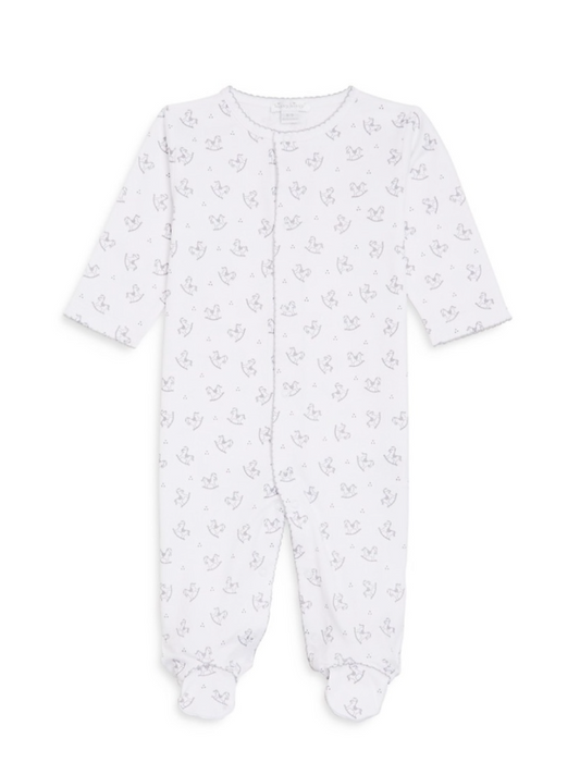Kissy Kissy Footie Print in Gingham Rockers Silver