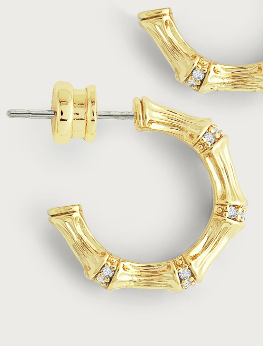 Anabel Aram Bamboo Huggie Hoop Earrings