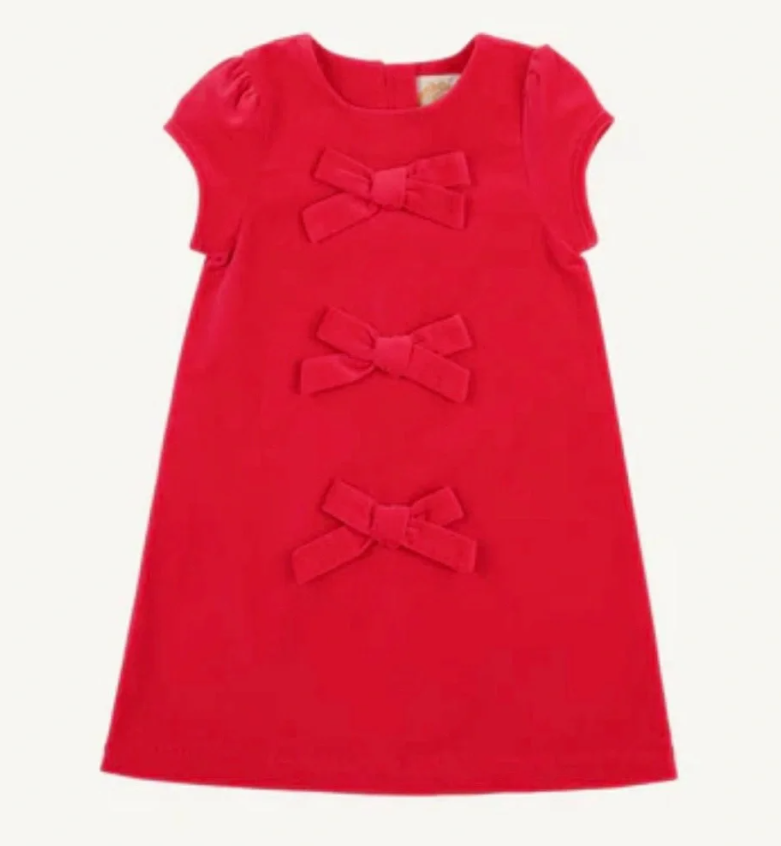 The Beaufort Bonnet Company Betts Bow Velveteen Dress