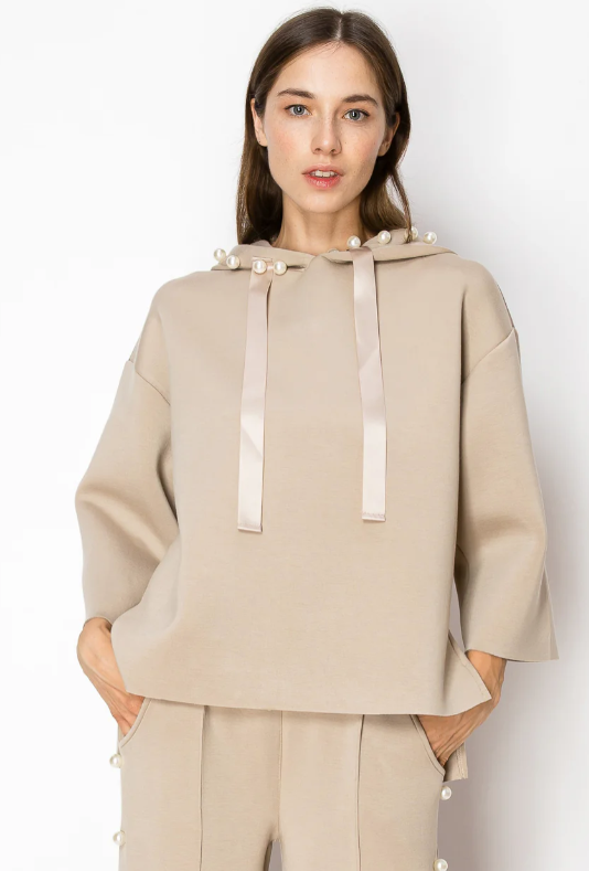 Joh Francine Pearl Hoodie in Taupe