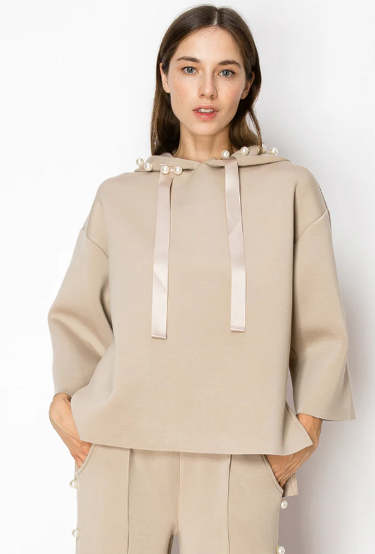 Joh Francine Pearl Hoodie in Taupe