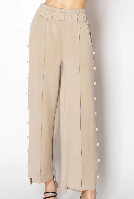 Joh Farah Pearl Pant in Taupe