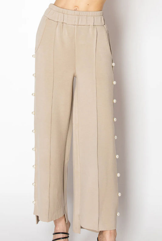 Joh Farah Pearl Pant in Taupe