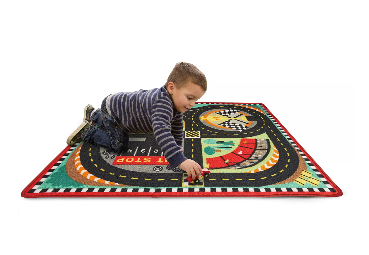 Melissa & Doug Round the Speedway Race Track Rug