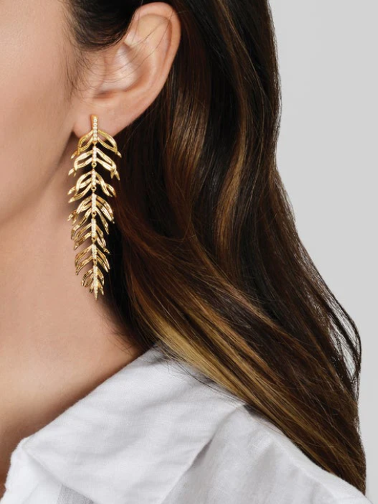 Anabel Aram Palm Leaves Dangle Earrings