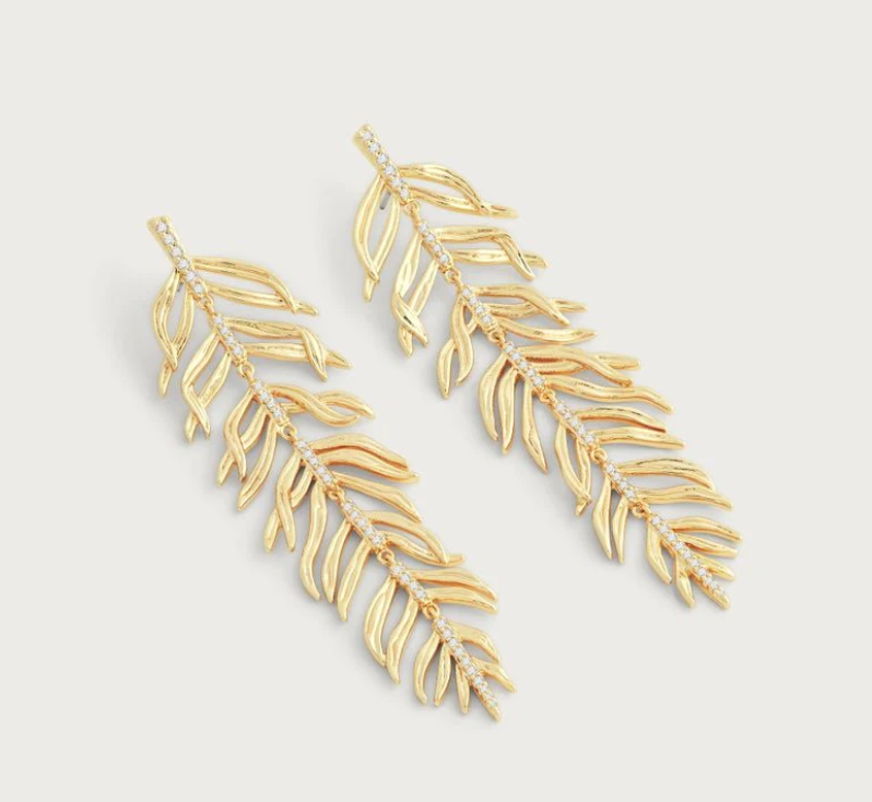 Anabel Aram Palm Leaves Dangle Earrings