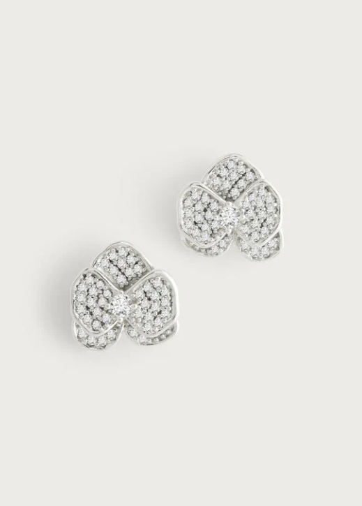 Anabel Aram Orchid White Pave Silver Studs