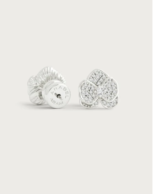 Anabel Aram Orchid White Pave Silver Studs
