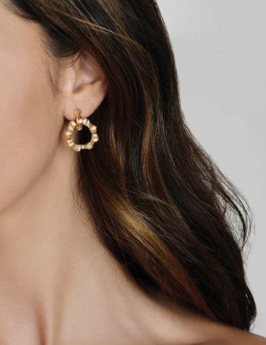 Anabel Aram Bamboo Double Hoop Earrings