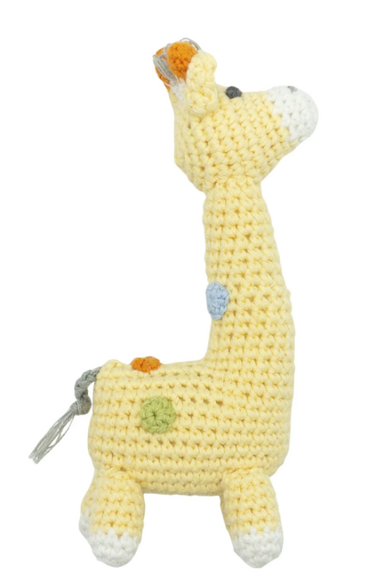 Zubels Crochet Dimple Rattle in Giraffe