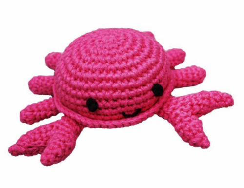 Zubels Crochet Dimple Rattle in Crab