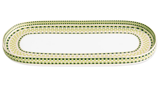 Beatriz Ball CERAMIC Ravenna Long Oval Platter Set of 2 in Green