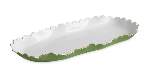 Beatriz Ball ENCANTO Colette Oblong Tray Leaf Green and White