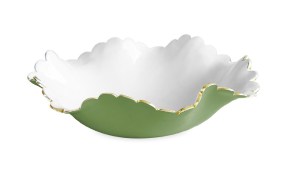 Beatriz Ball ENCANTO Colette Medium Round Bowl Leaf Green and White