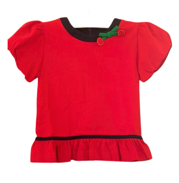 Florence Eiseman:Cherry Bubble Top - RED