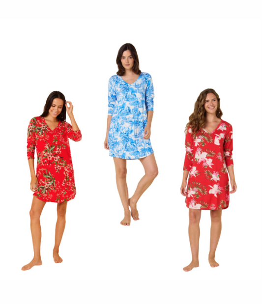 Cat's Pajamas: Long-Sleeved Sleep Shirt  (Pick your Print)