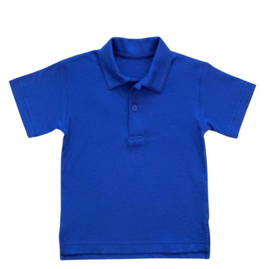 Florence Eiseman: Royal Blue Short Sleeve Polo Shirt
