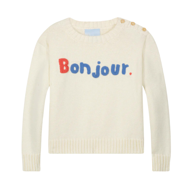 Bella Bliss Applique Bonjour Pullover