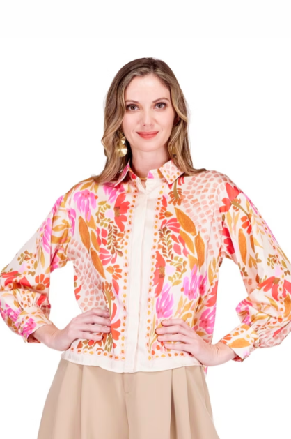 Jade: Floral Scarf Oversized Top