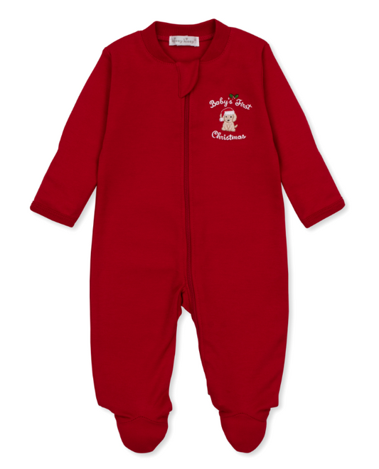 Kissy Kissy Footie with Zip in Baby's First Christmas