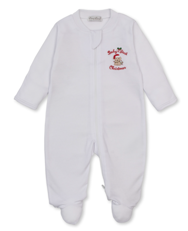 Kissy Kissy Footie with Zip in Baby's First Christmas