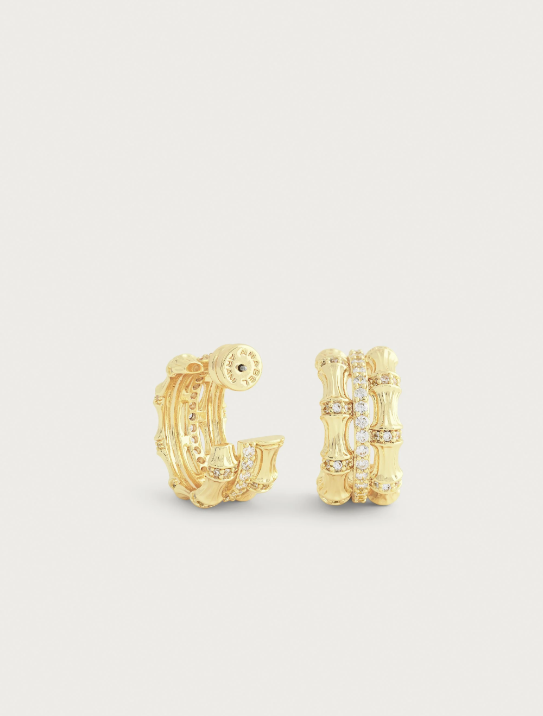 Anabel Aram Bamboo Stacked Hoop Earrings