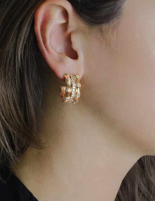 Anabel Aram Bamboo Stacked Hoop Earrings