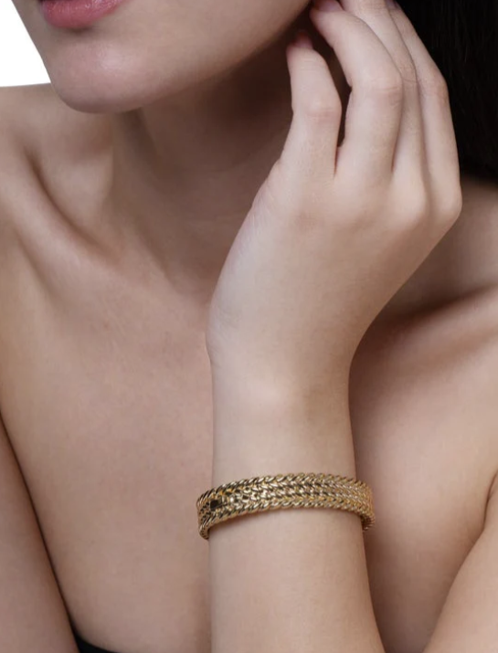Anabel Aram Cheval Thick Braid Hinged Bangle