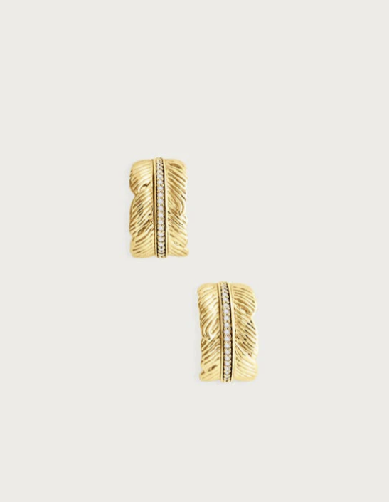 Anabel Aram Feather Small Hoop Earrings