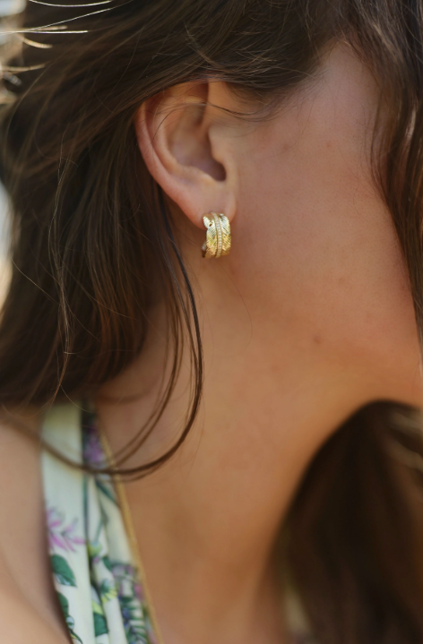 Anabel Aram Feather Small Hoop Earrings
