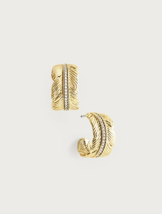 Anabel Aram Feather Small Hoop Earrings