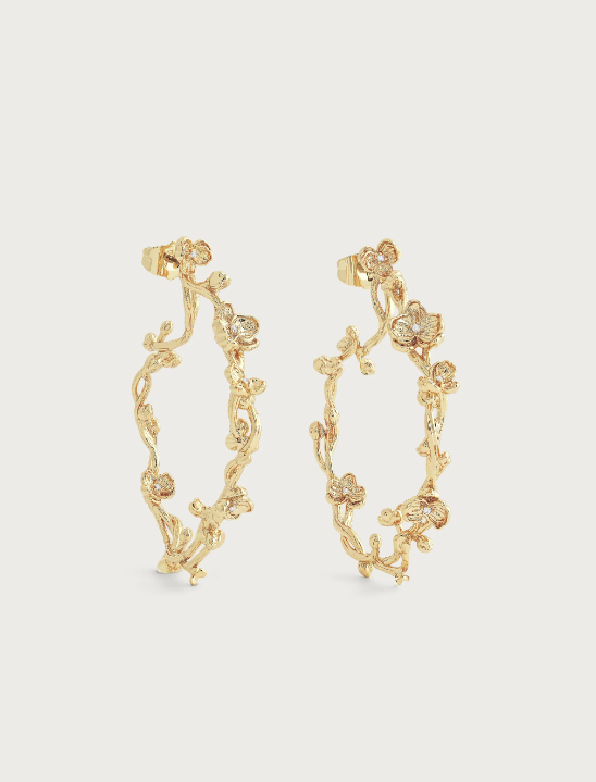 Anabel Aram Orchid Hoop Earrings