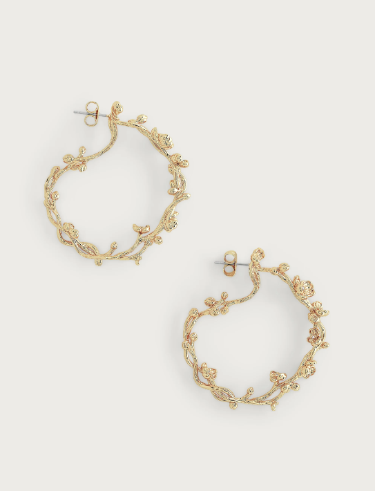 Anabel Aram Orchid Hoop Earrings