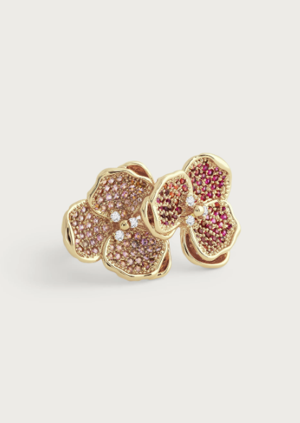 Anabel Aram Orchid Double Pink Pave Ring