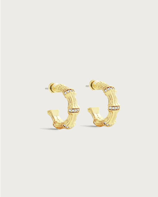 Anabel Aram Bamboo Huggie Hoop Earrings