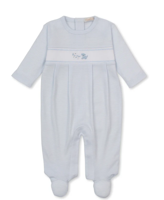 Kissy Kissy Footie with Hand Embroidery in Puppy Paws