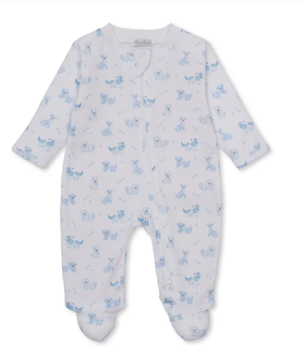 Kissy Kissy Jaquard Footie in Puppy Paws