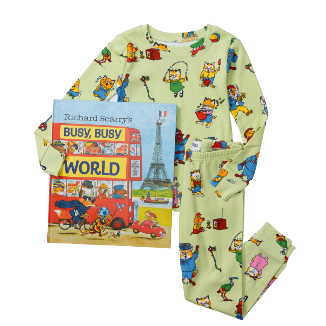 Books to Bed: Richard Scarry's Busy World Book and Pajama Set