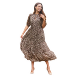 Load image into Gallery viewer, Jude Connally Jordana Dress Chiffon in Speckled Cheetah
