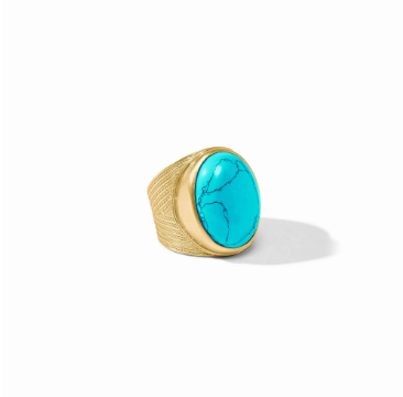 Julie Vos: Statement Ring - Cannes  - GLD/TRQ - 7