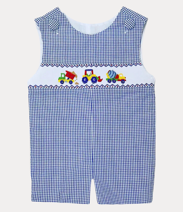 Zuccini Kids Ashton Shortall with Construction Trucks in Royal Blue