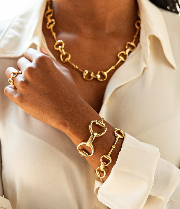 Capucine de Wulf Equestrian Snaffle Bit Bracelet, 8" in Gold