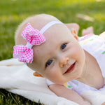 Load image into Gallery viewer, Wee Ones Add-A-Bow Elastic Girls Baby Bands - Two Pack in Red

