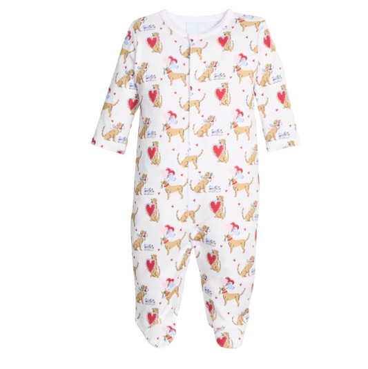 Little English: Printed Footie- I Woof You