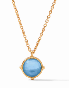 Julie Vos Honey Bee Statement Necklace in Chalcedony Blue