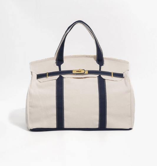 Familywear Handmade Cotton and Canvas Boatkin Boat Bag in Midnight Navy