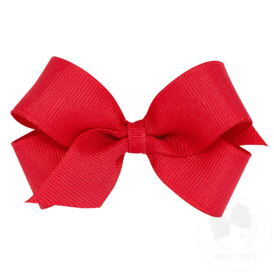 Wee Ones Mini Classic Grosgrain Bow in Red